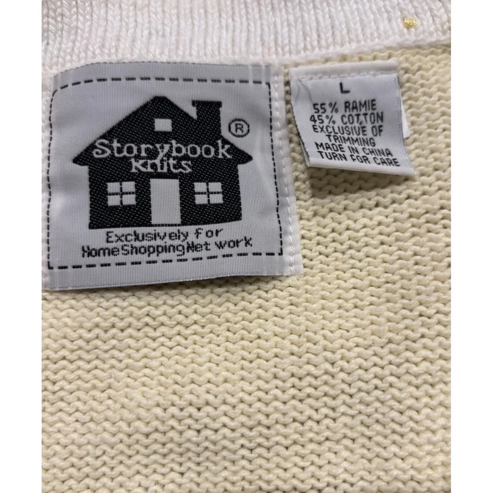 Storybook Knits Buzzin For Sun Button Spring Cardigan Sweater Women's Large - Picture 6 of 9